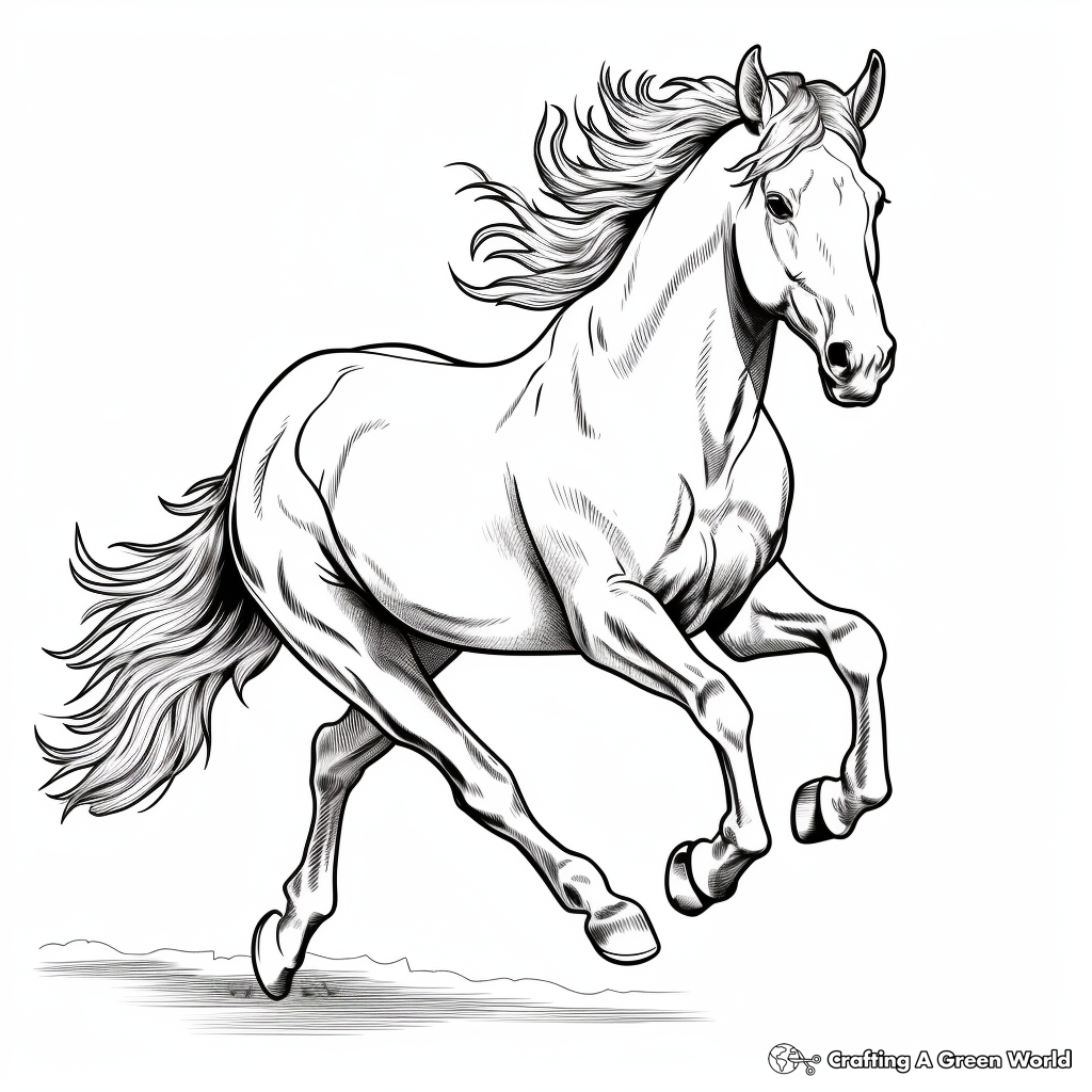 Horse jumping coloring pages