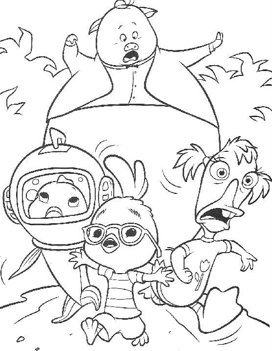 Chicken little coloring pages printable for free download