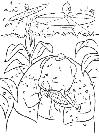 Runt is eating a corn coloring page free printable coloring pages