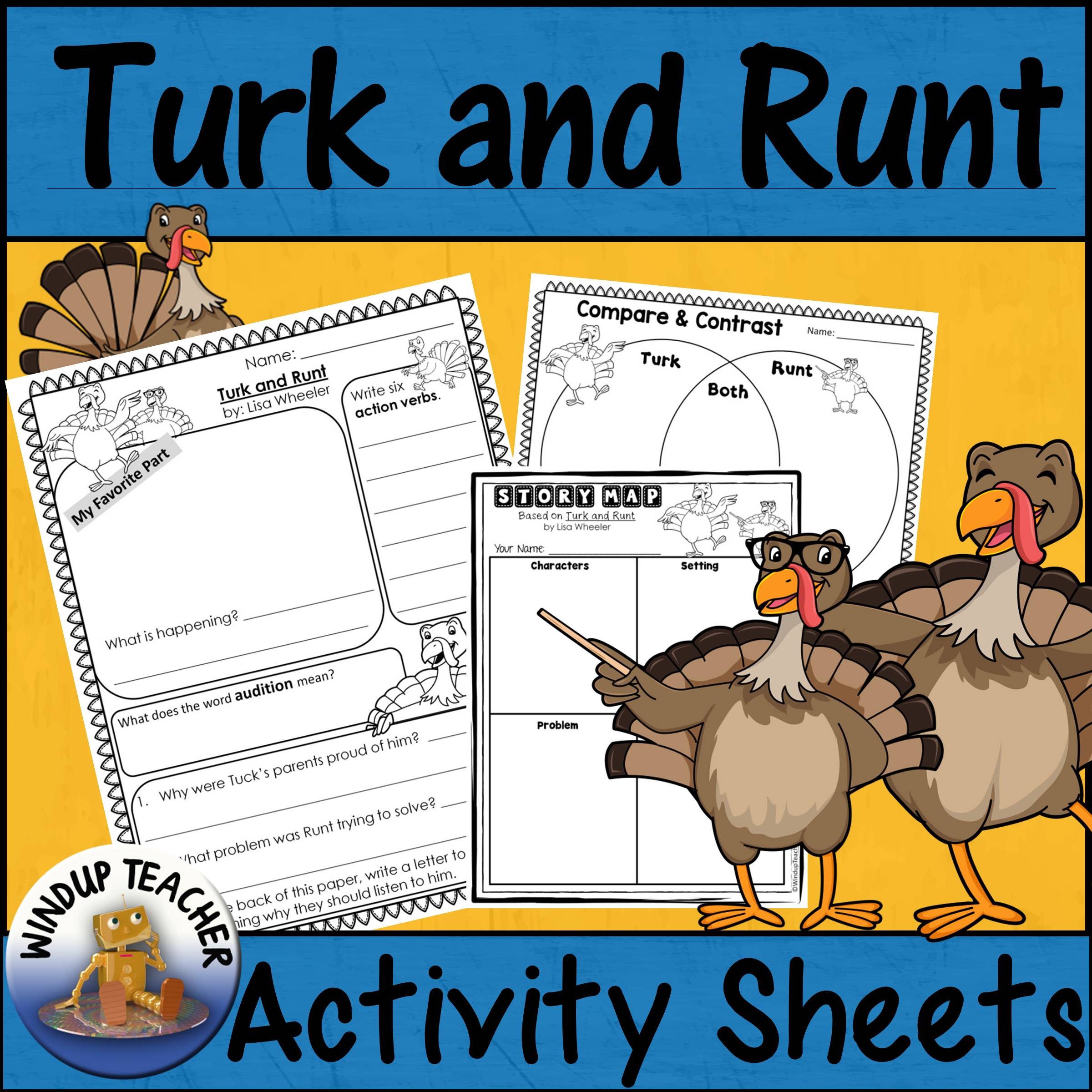Turk and runt activity sheets print and go