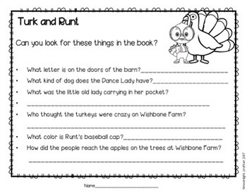 Turk and runt book panion by moonlight crafter by bridget tpt