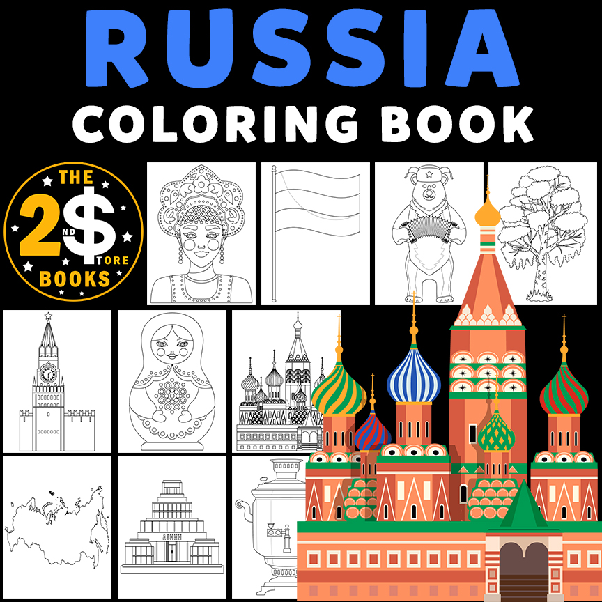Russia country coloring book