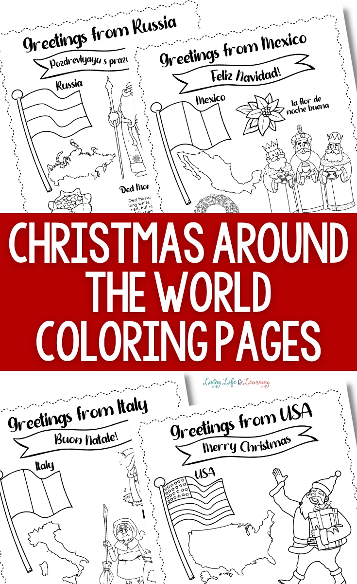 Christmas around the world coloring pages