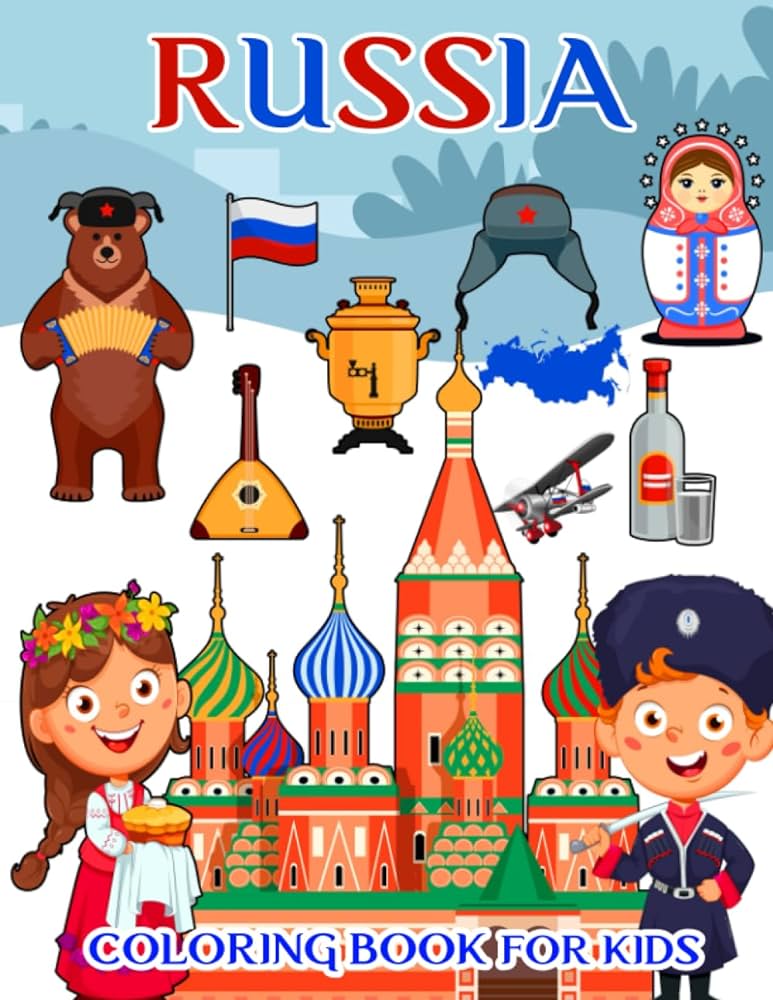 Russia coloring book for kids adorable by press asteiones