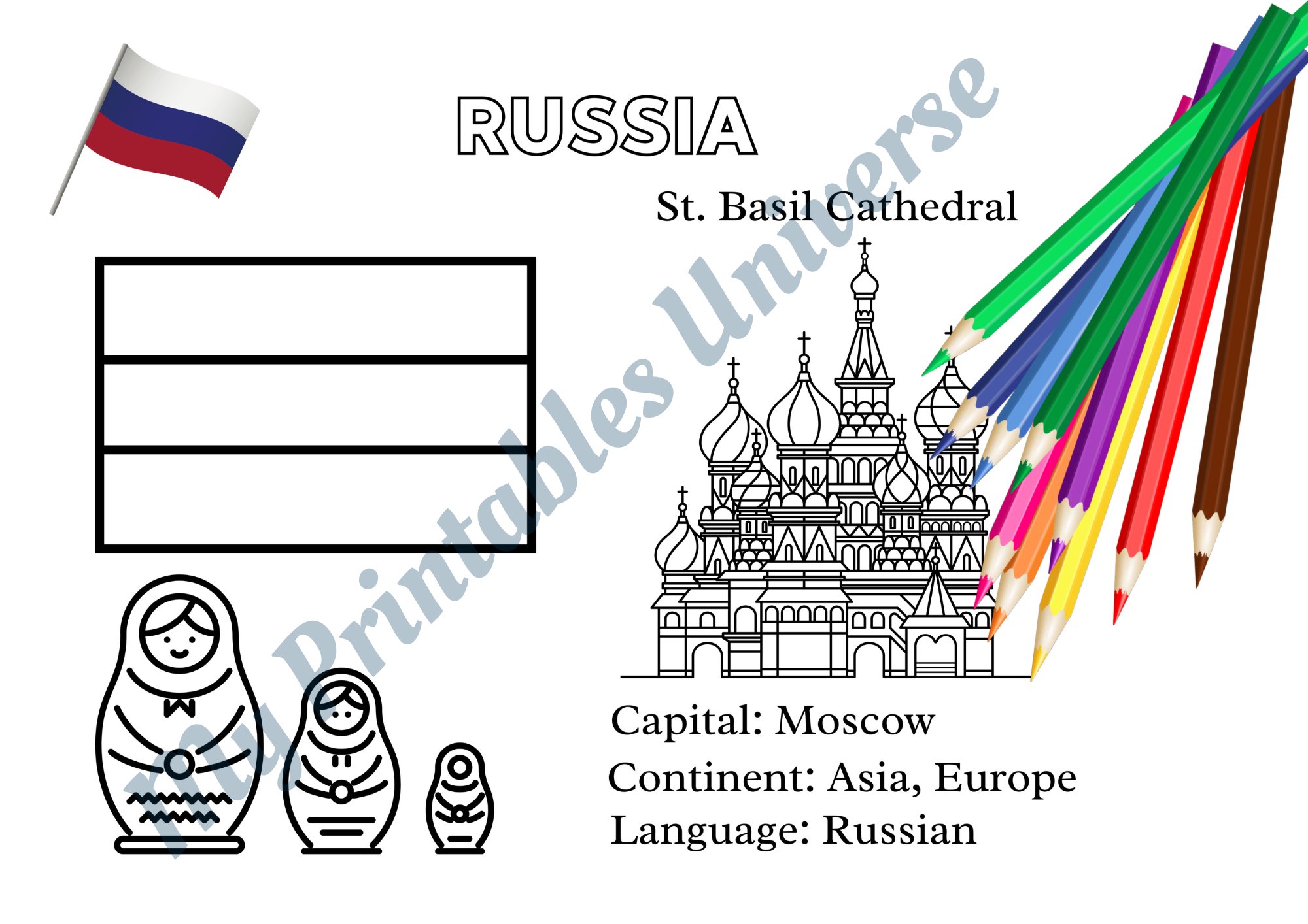 Coloring pages learn world capitals and flags countries