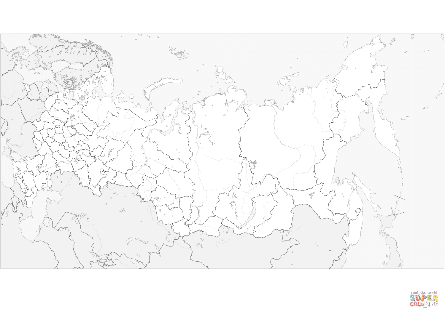 Map of russia coloring page free printable coloring pages