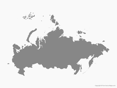 Printable vector map of russia