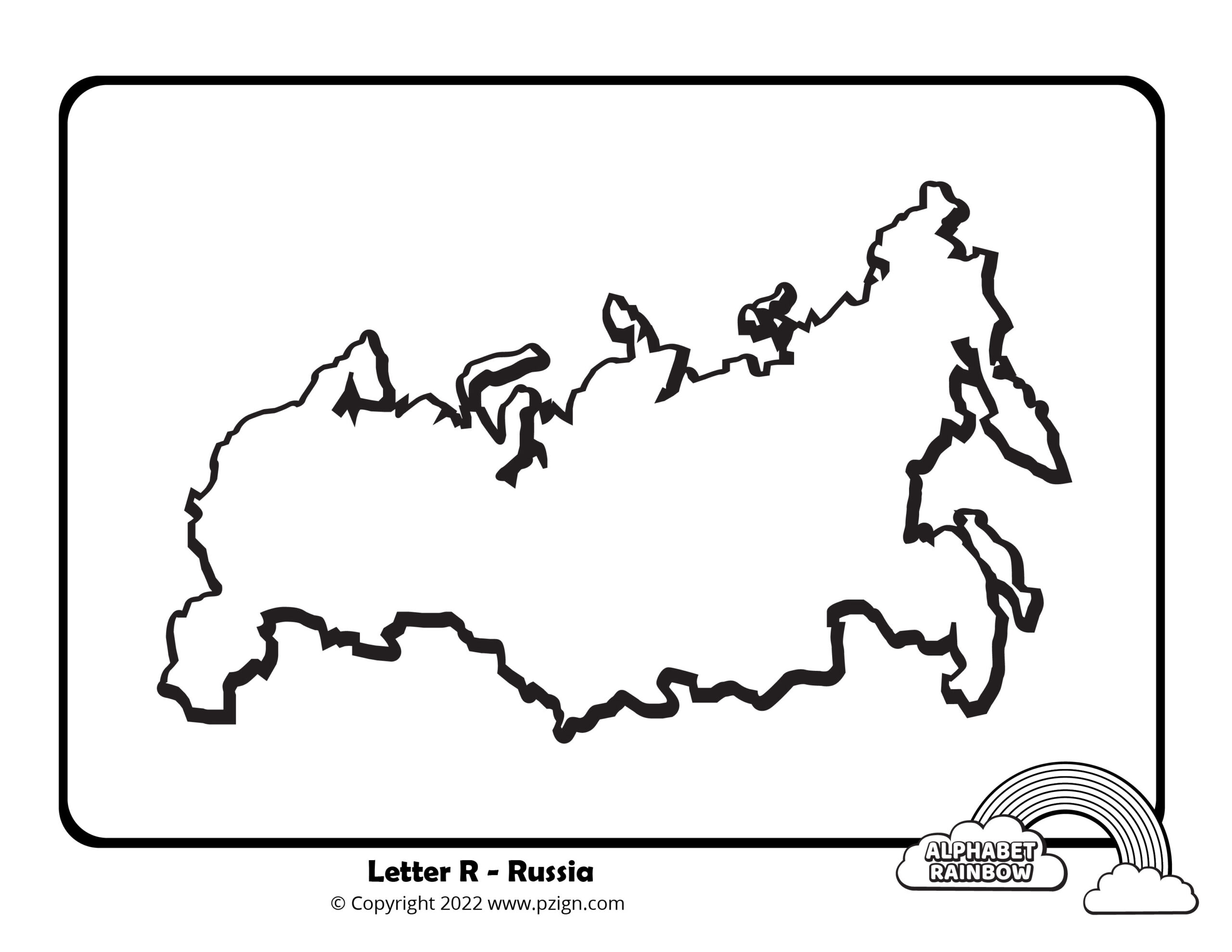 Alphabet rainbow â letter r coloring pages