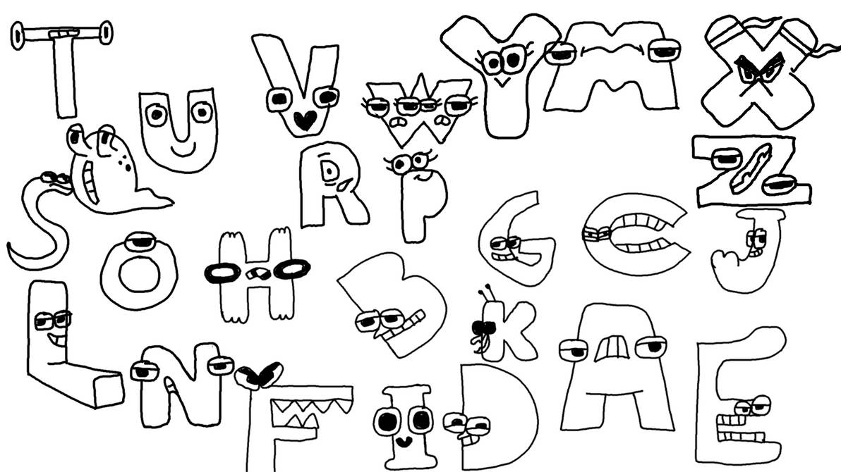 Alphabet lore but i redrew them by memory by johu on