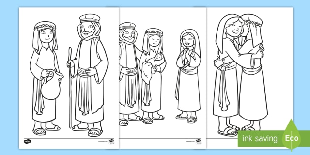 Ruth and naomi women in the bible colouring pages