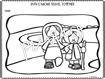 Ruth naomi coloring sheets for sunday school or homeschool print go