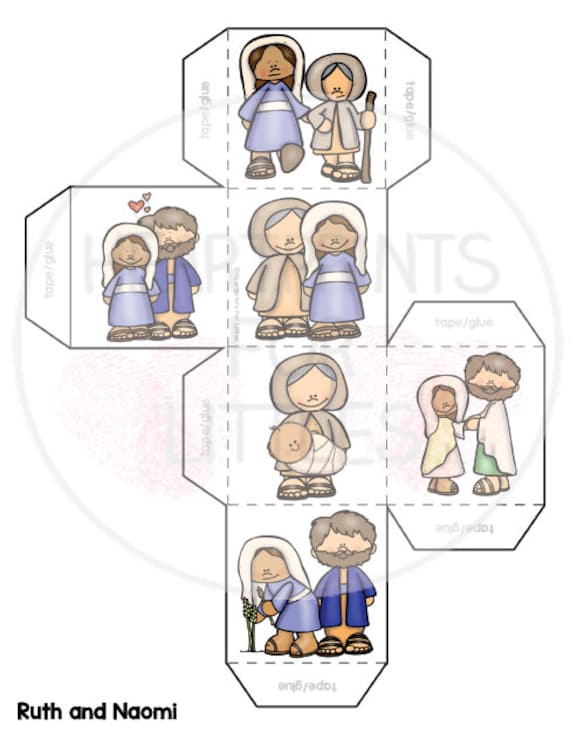 Ruth and naomi bible story cube bible game bible craft sunday school activity homeschool