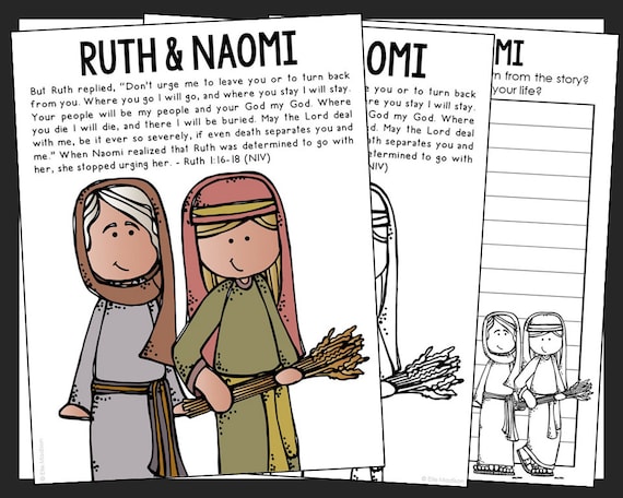 Ruth and naomi bible story coloring page activity sunday school lesson plan bible study unit for kids old testament for kids