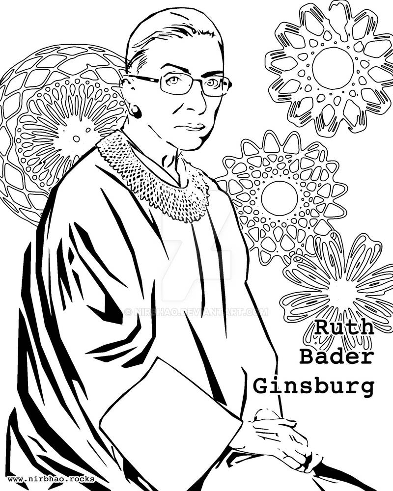 Ruth bader ginsburg is awesome coloring page by nirbhao on