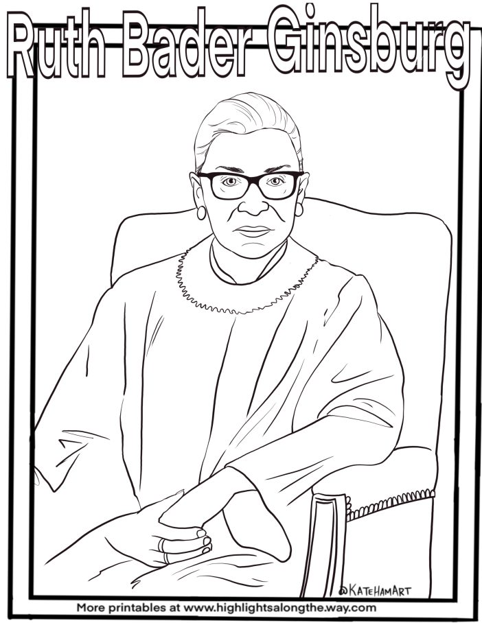 Ruth bader ginsburg coloring page