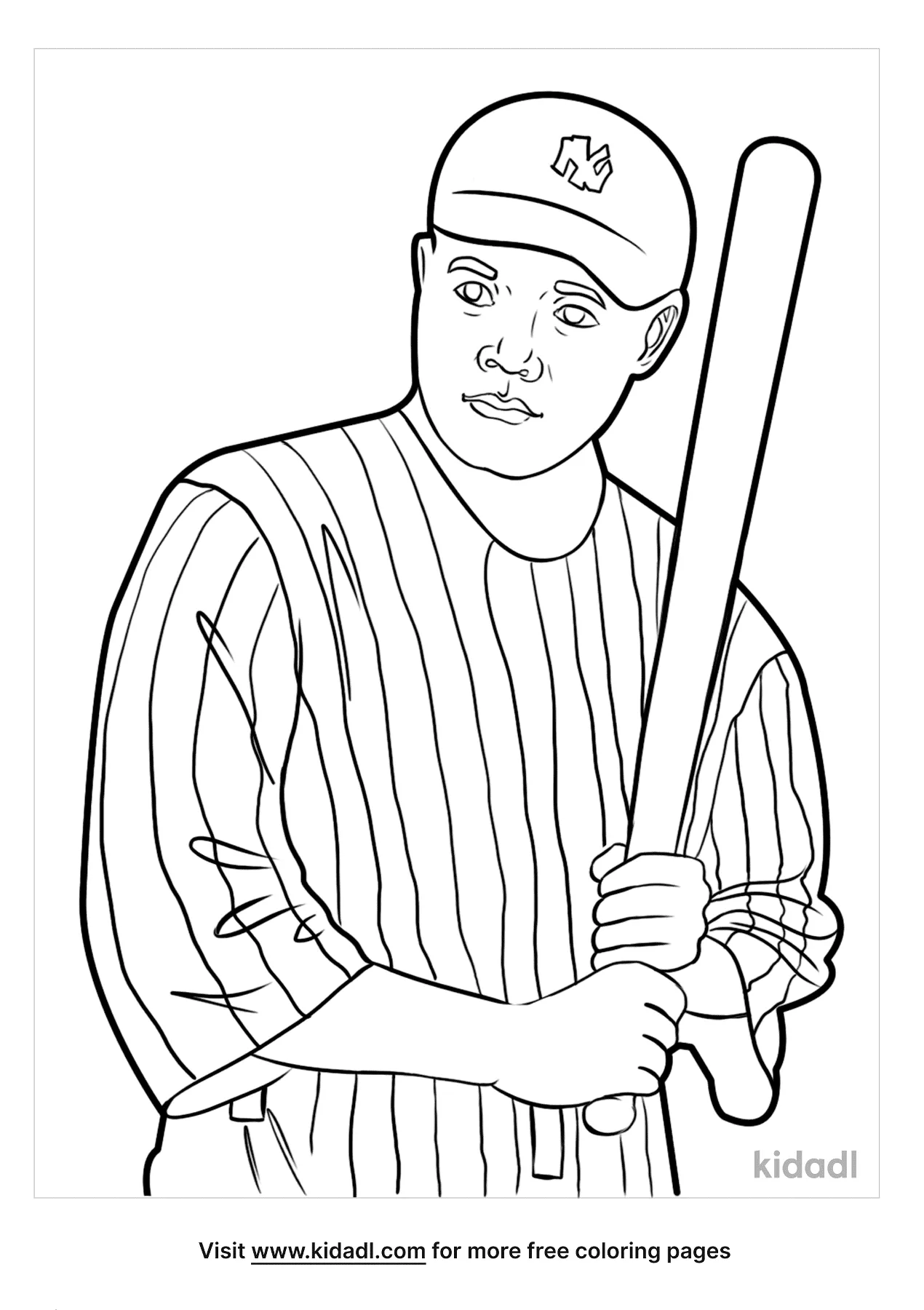 Free babe ruth coloring page coloring page printables
