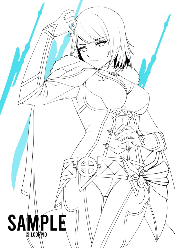 Draw anime style fanart or original character lineart by silcorpio