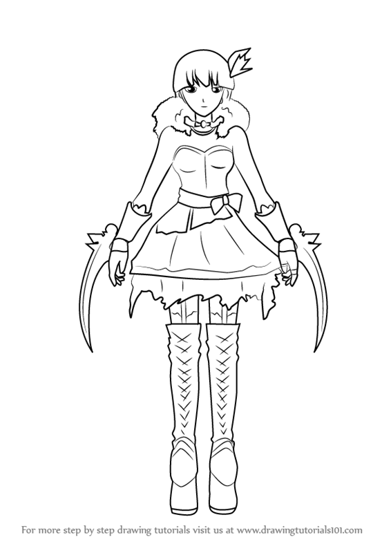 How to draw miltia malachite from rwby rwby step by step