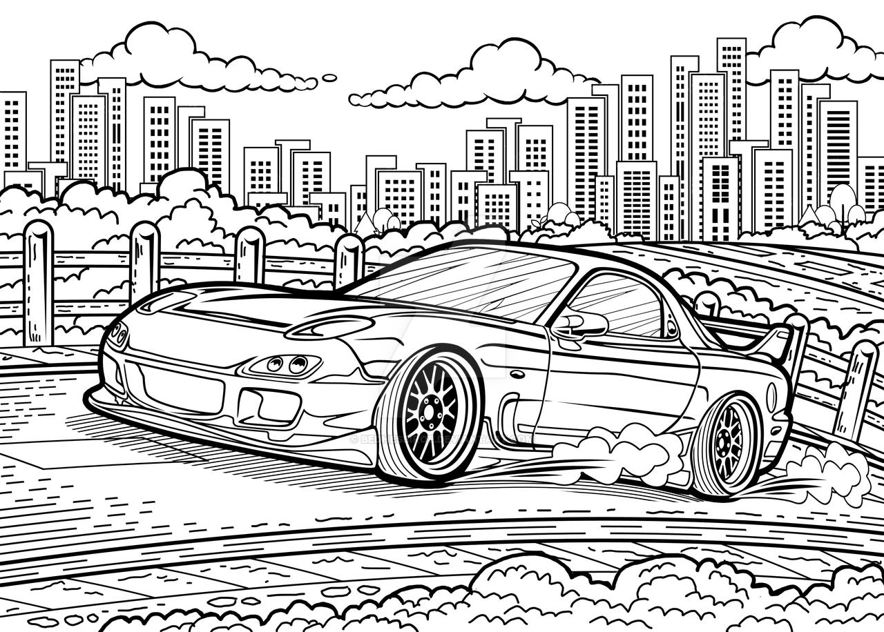 Coloring book mazda rx oke by bedhesbiroe on