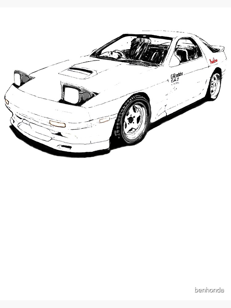 Initial d mazda rx fc white et art board print for sale by benhonda