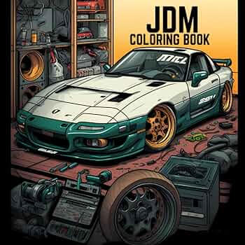 Jdm coloring book for adults over pages of best japanese mol cars with tailed coloring pages for stress reliefrelaxationgifts for jdm lovers miller emerson d books