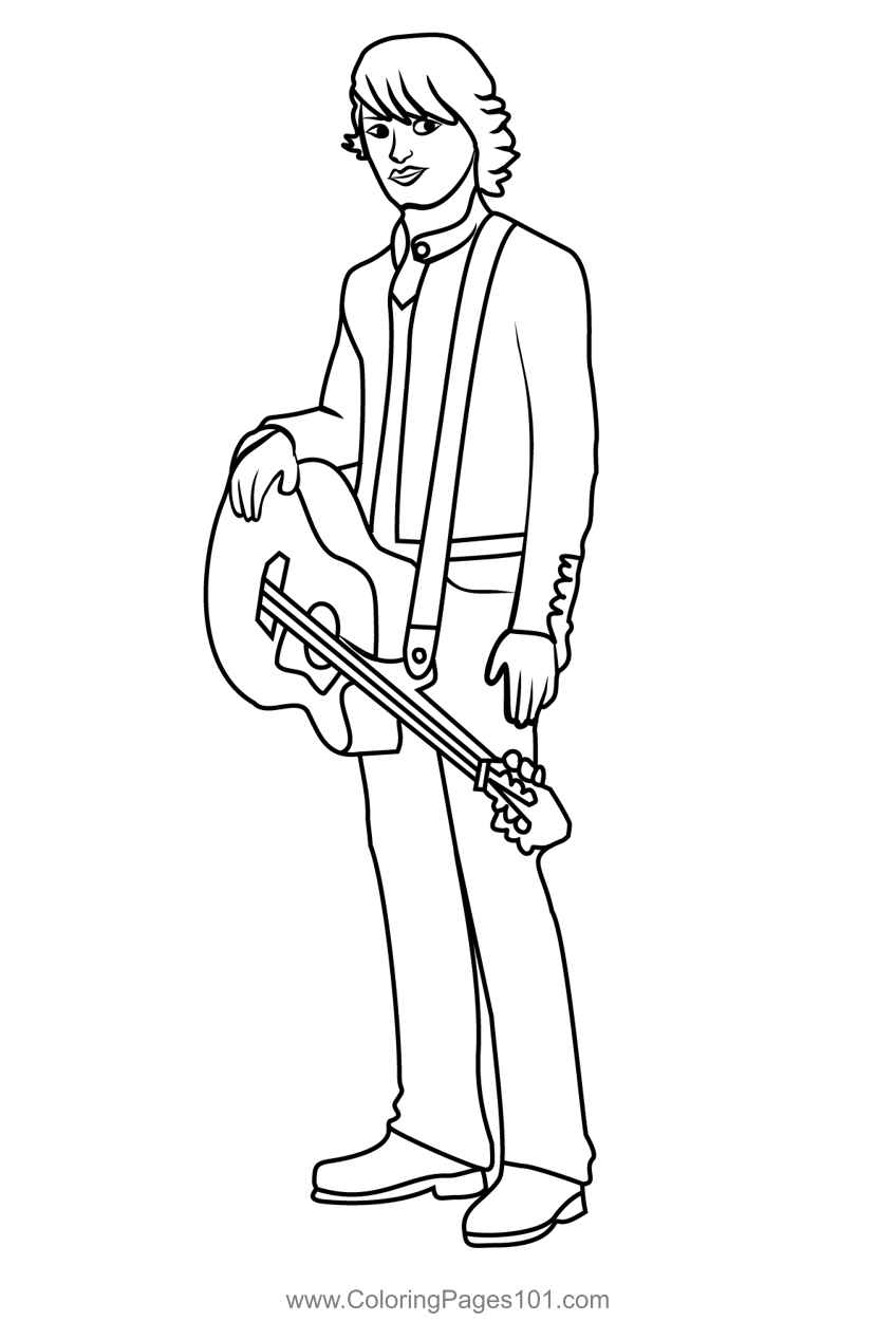Ryan from barbie life in the dreamhouse coloring page for kids