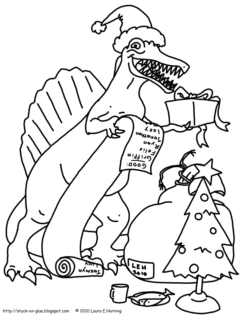 Give your octopus a paintbrush or coloring pages dinosaur christmas