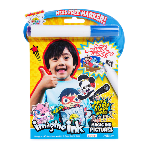 Ryans world imagine ink magic ink pictures coloring book marker five below let go have fun