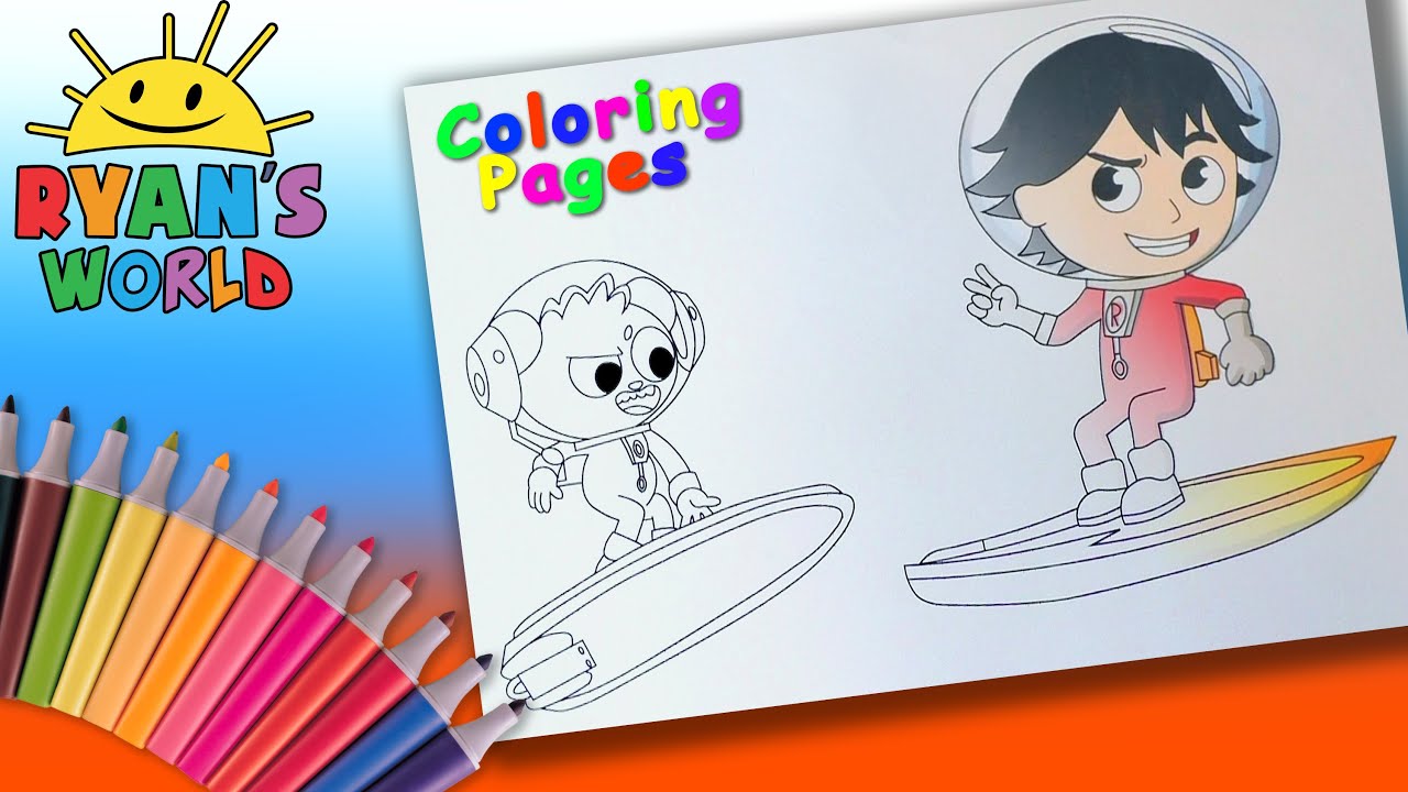 Astronaut ryan space race with bo panda coloring pages ryans world coloring book