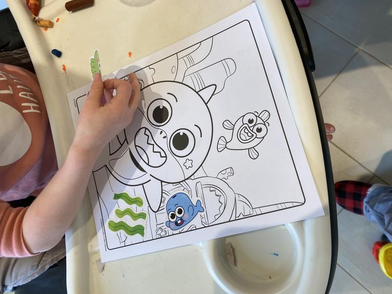 Baby shark color sticker book for kids