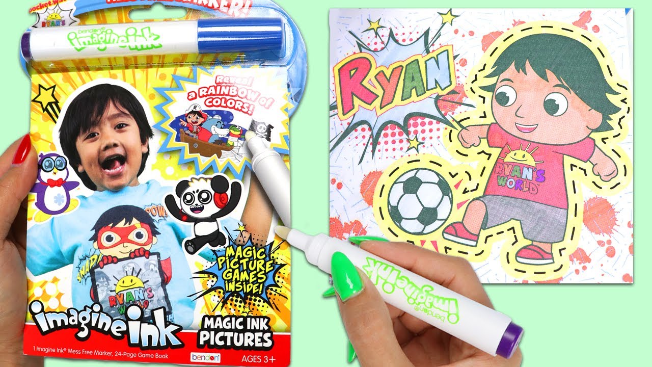 Ryans world iagine ink coloring book with agic invisible ink satisfying video