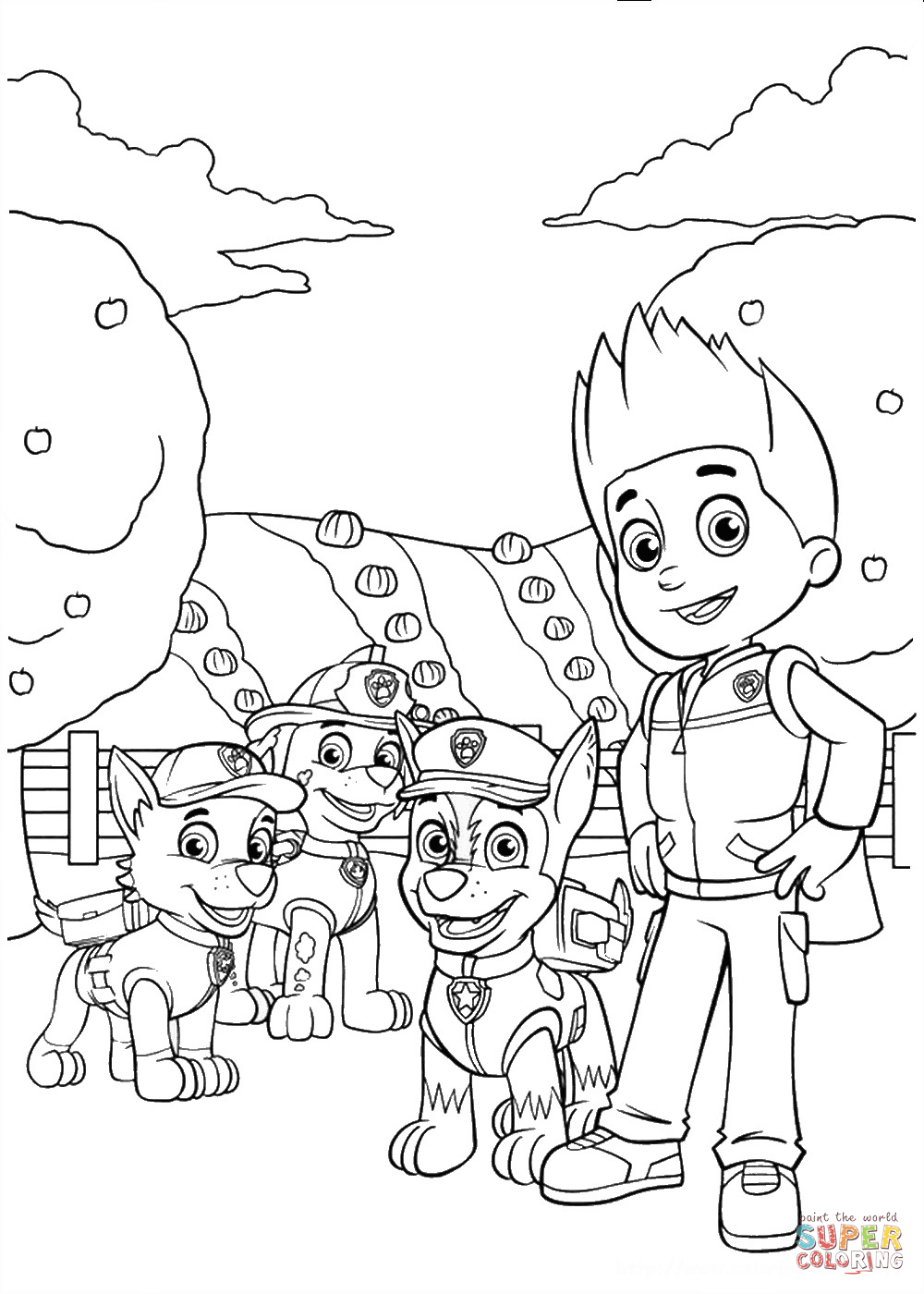Rocky marshall chase and ryder coloring page free printable coloring pages