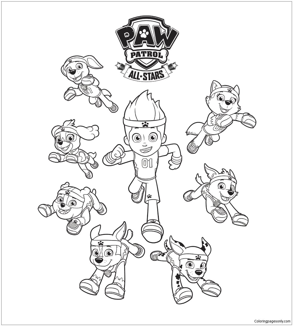 Ryder paw patrol coloring pages printable for free download