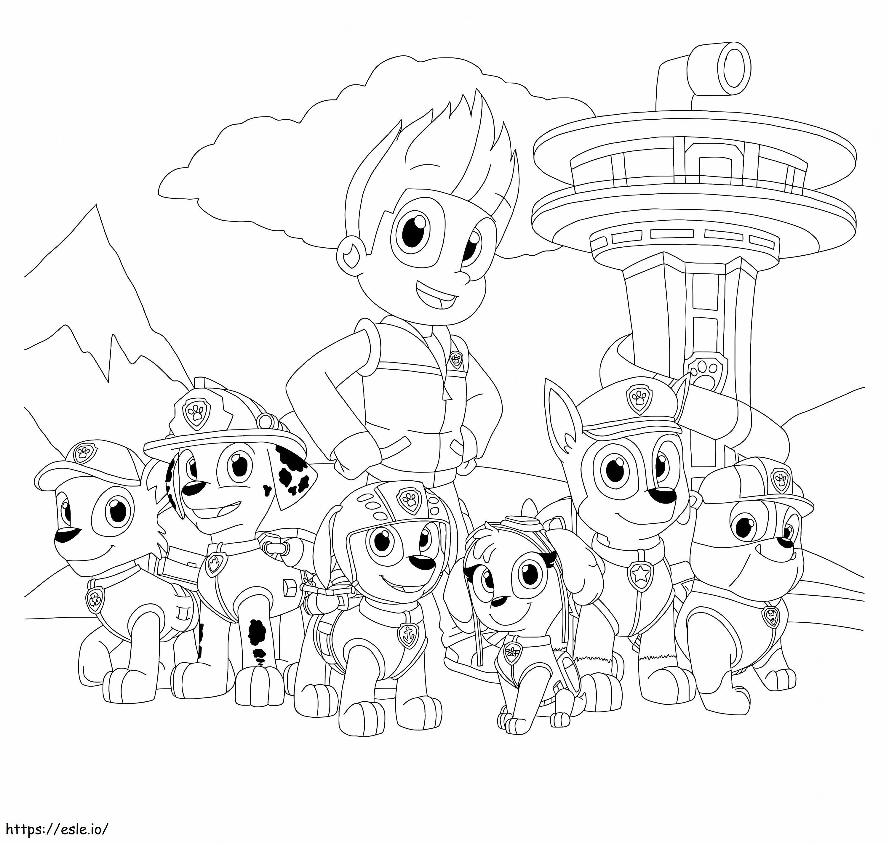 Ryder paw patrol coloring page