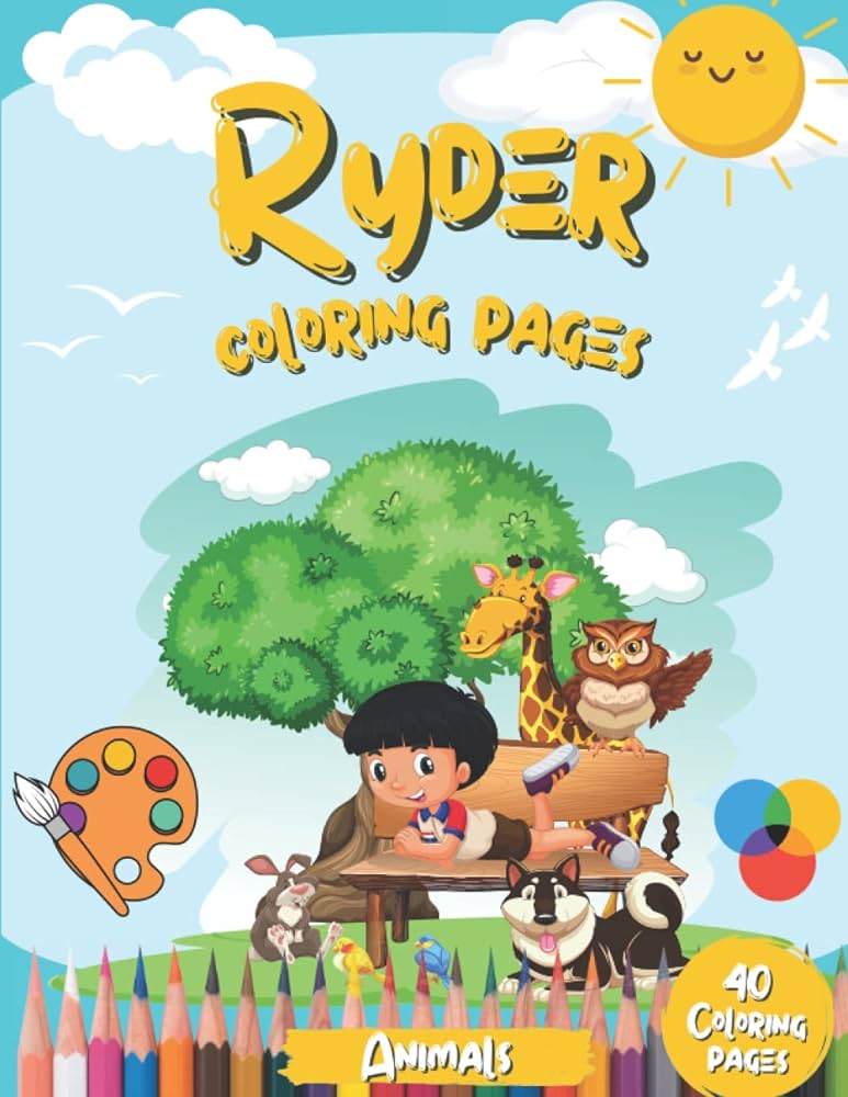 Ryder coloring pages personalized animal coloring book for ryder the ideal gift for children named ryder coloring pages for ryder publishing persocolor mar books