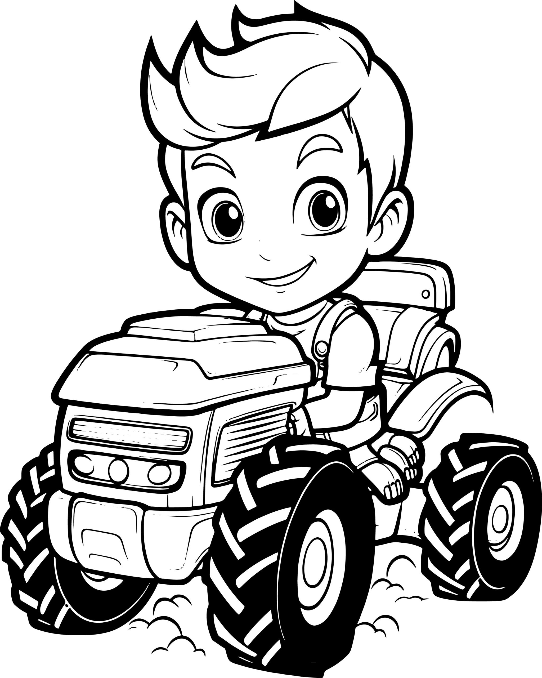 Tractor coloring book for kids big unique images for boys and girls made by teachers