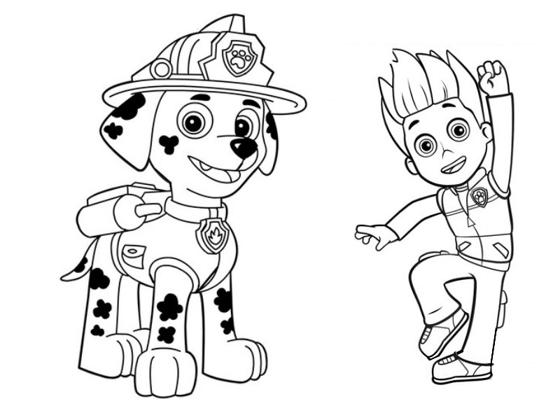 Coloring page paw patrol marcus and ryder
