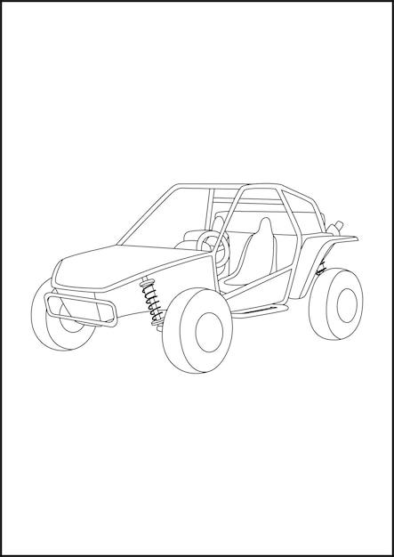 Premium vector simple vehicle coloring pages for kids non editable coloring pages