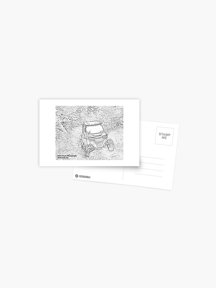 Black white color page like rzr postcard for sale by katherine rose