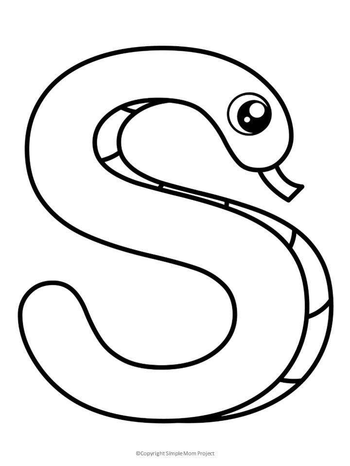 Free printable letter s coloring page letter s crafts free printable letters printable letters