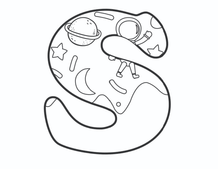Printable bubble letters outer space letter s
