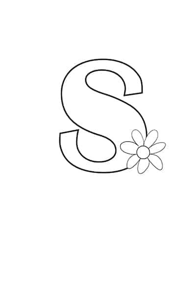 Printable bubble letters flower letter s flower letters bubble letters lettering alphabet
