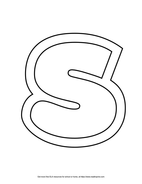 Bubble letter s free printable styles
