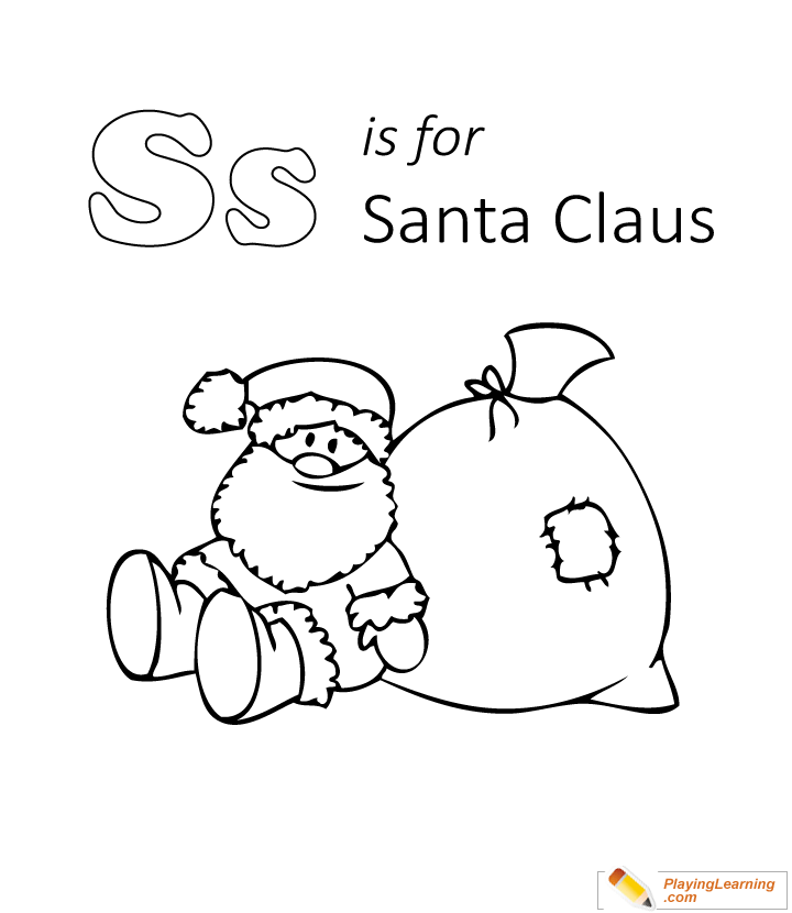 S is for santa claus coloring page free s is for santa claus coloring page