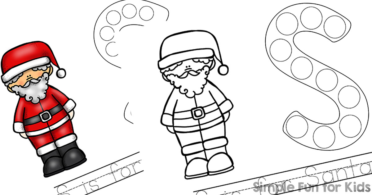 Day s is for santa dot marker coloring pages