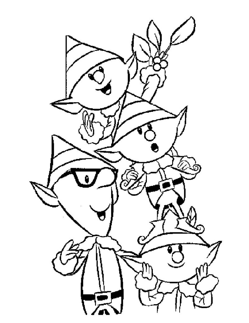 Santas sprite helpers coloring pages