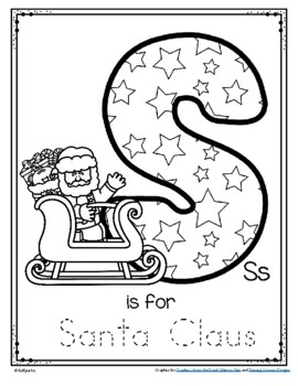 Letter s is for santa claus trace and color christmas printable free