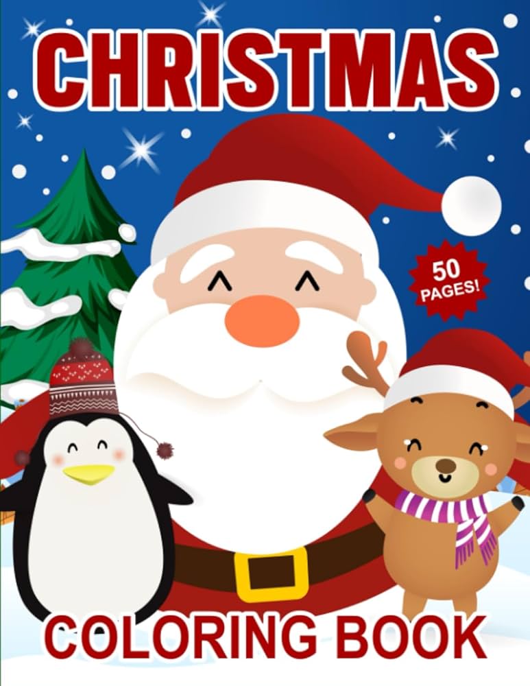 Christmas coloring book large and easy christmas designs with santa claus reindeer christmas tree candy canes snowman and more publisher andrea s potter books