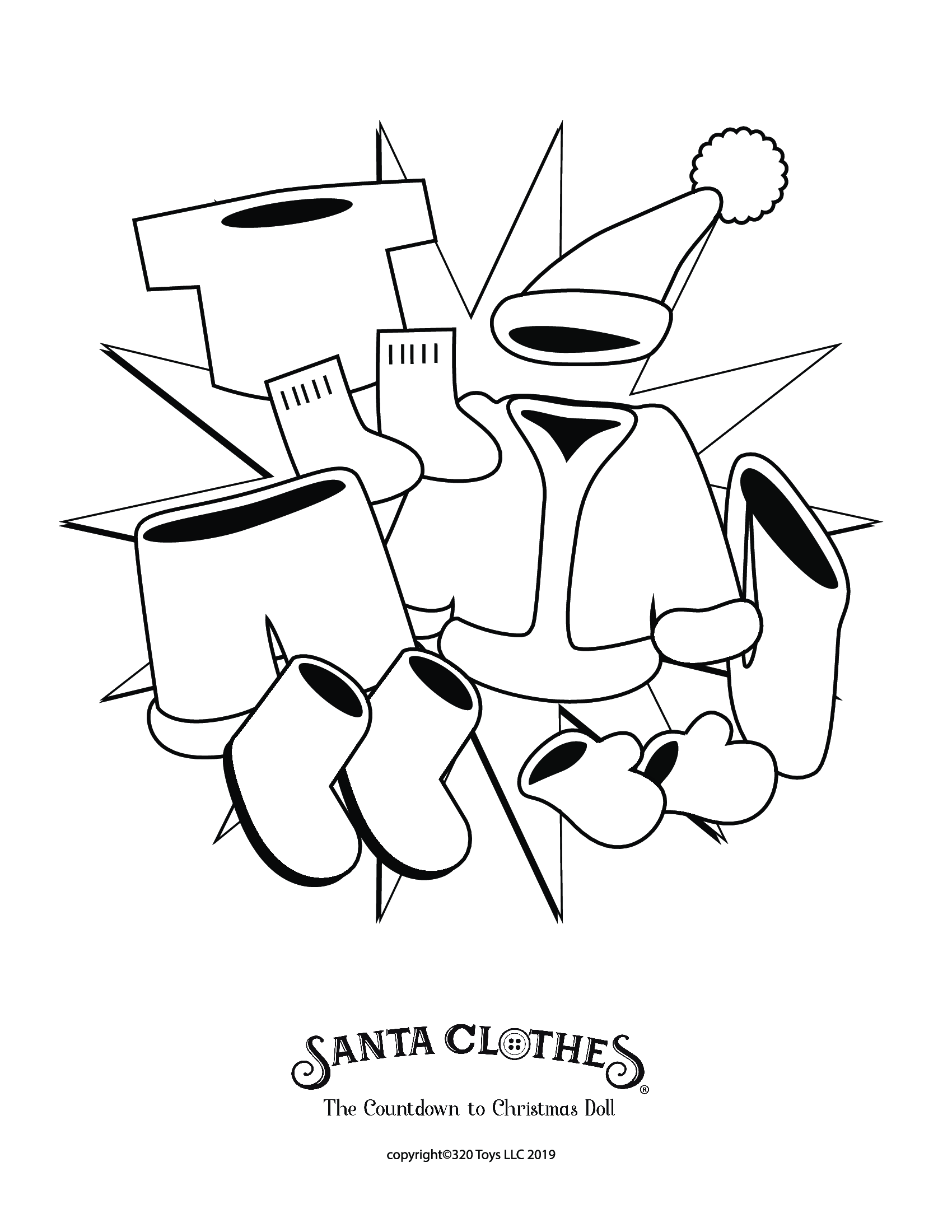 Coloring pages â santa clothes