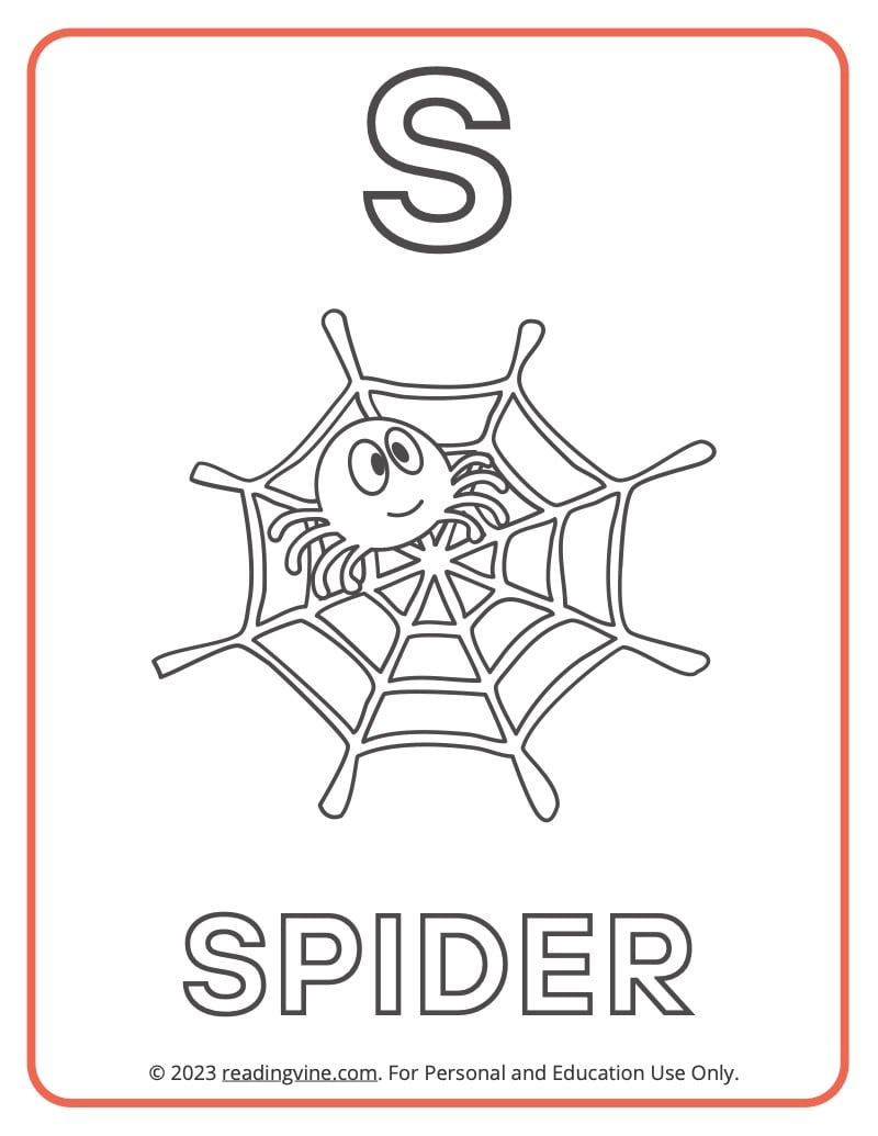Letter s coloring pages